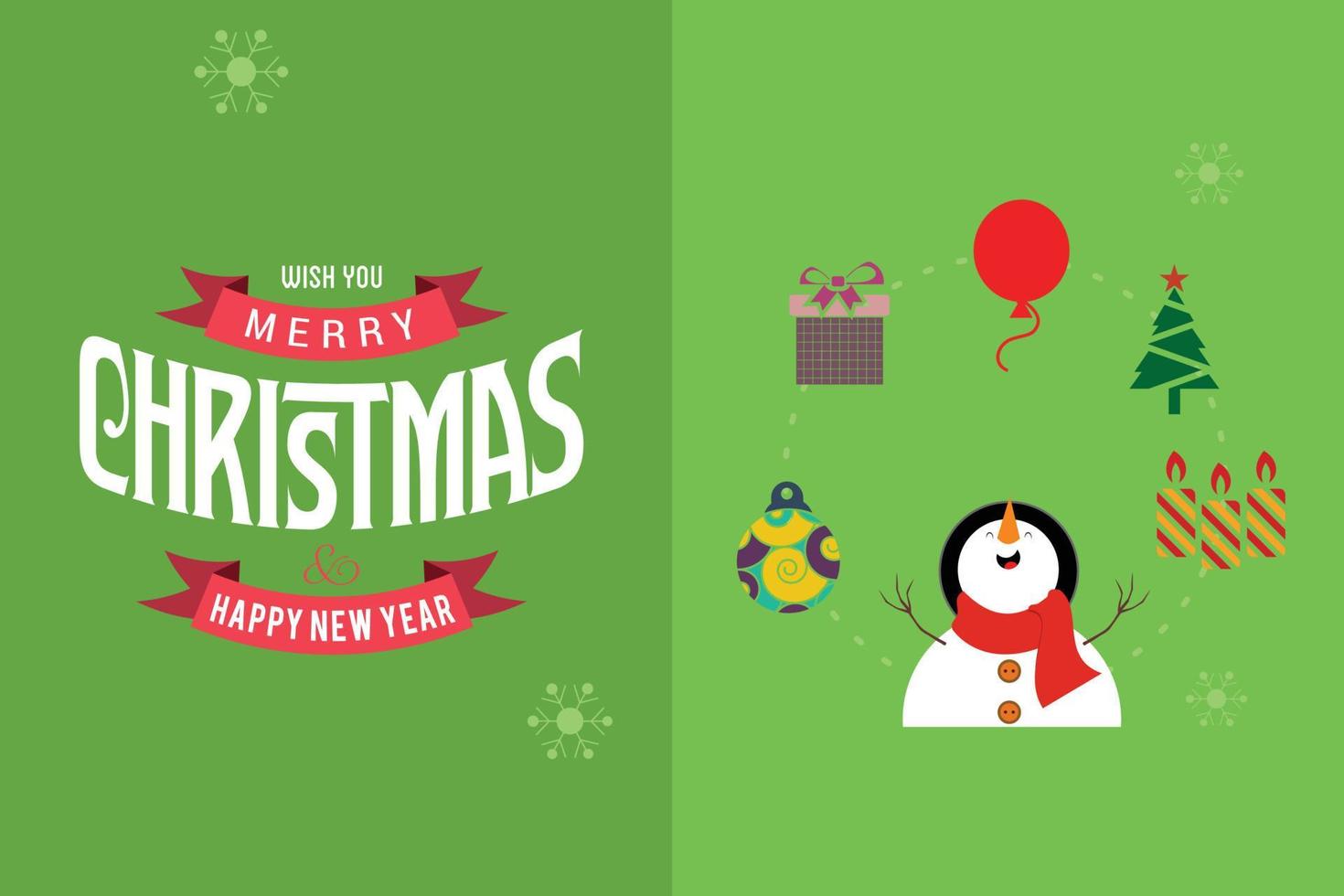 Merry Christmas card with elegent design and typography vector