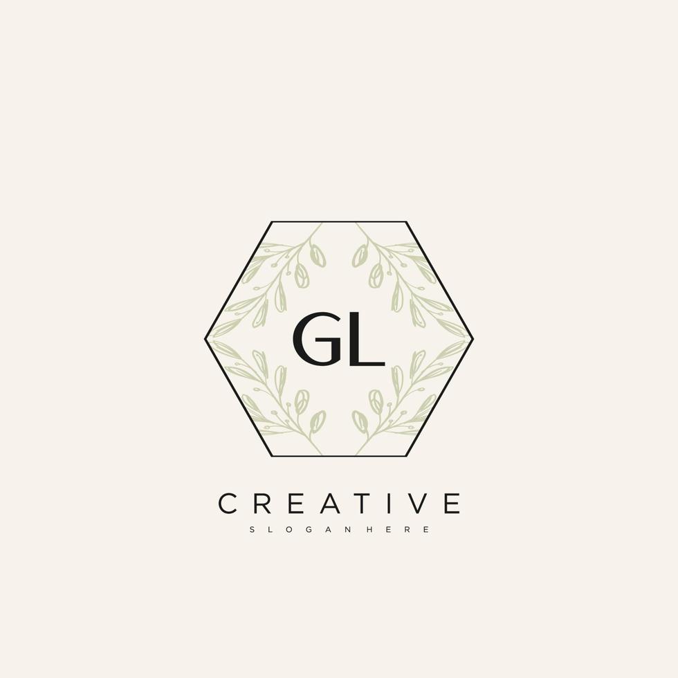 GL Initial Letter Flower Logo Template Vector premium vector art