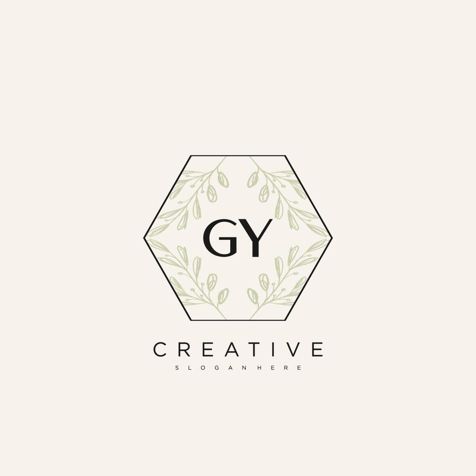 GY Initial Letter Flower Logo Template Vector premium vector art ...