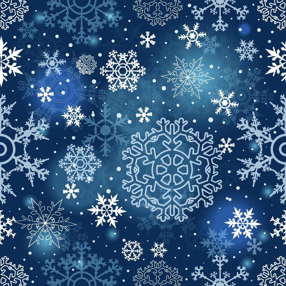 Beautiful Seamless Pattern of Snowflakes Background vector