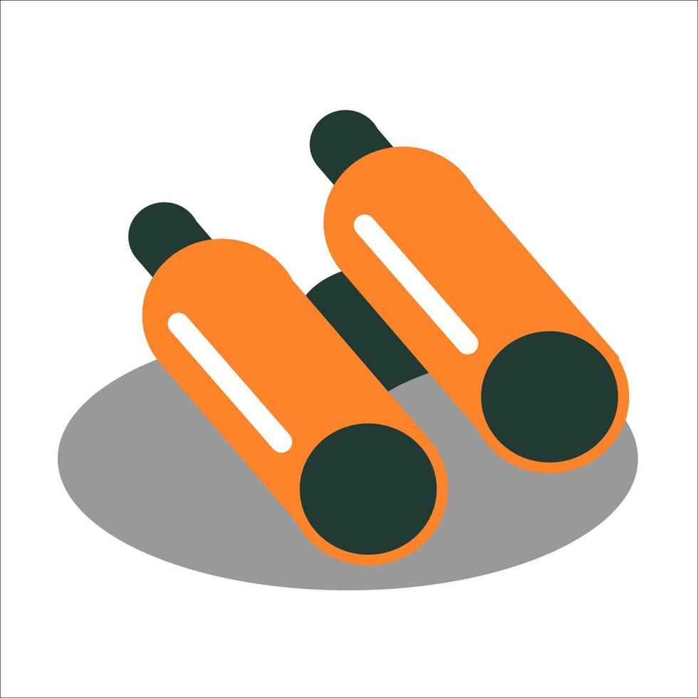 Orange binocular illustration. Item or hiking or spying. vector