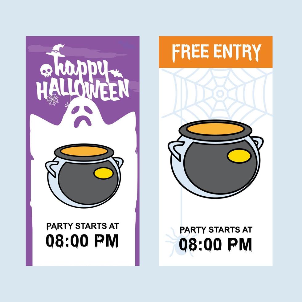 Happy Halloween invitation design with pot vector