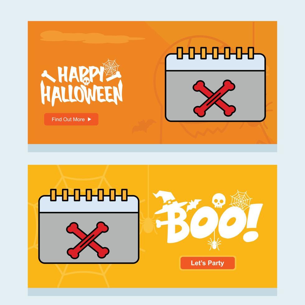Happy Halloween invitation design with calender vector