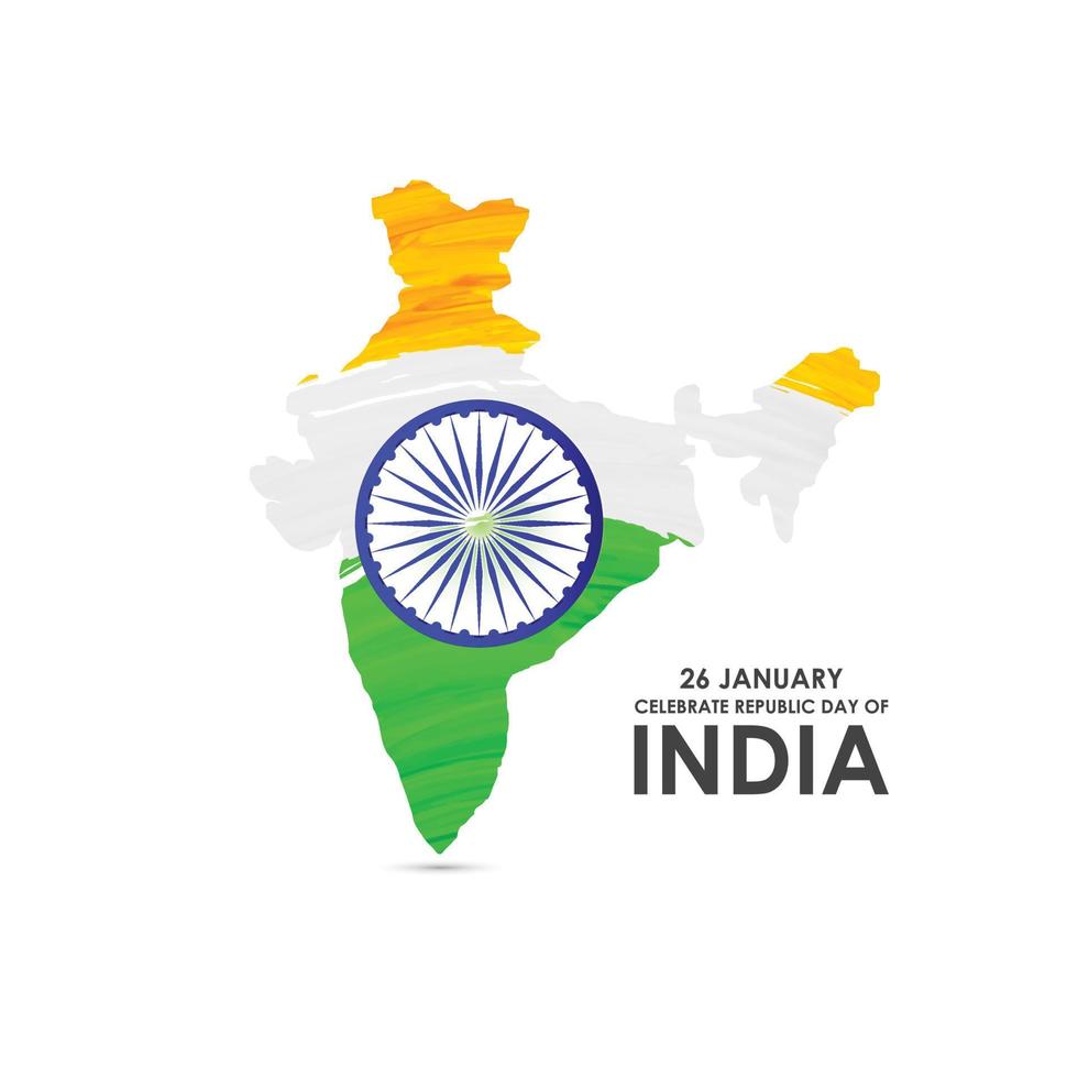 Indian Republic day card with typogrpahic background vector