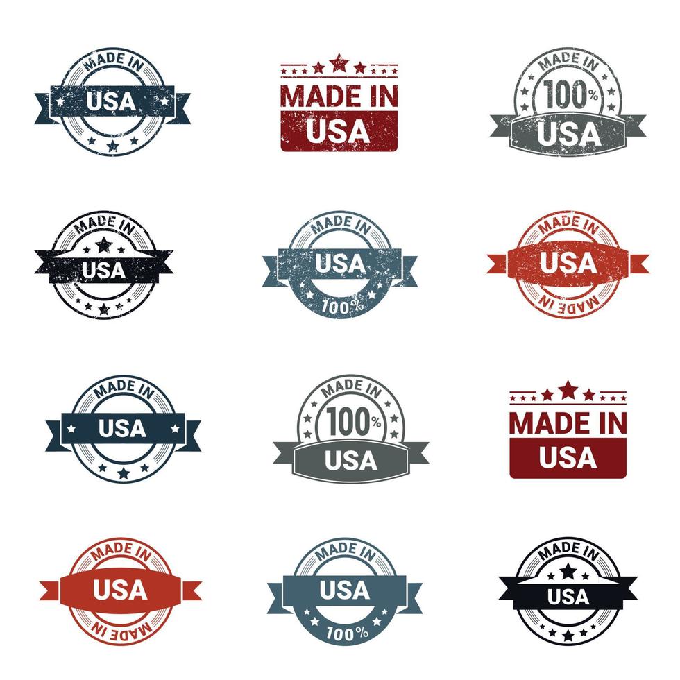 USA stamp design set vector