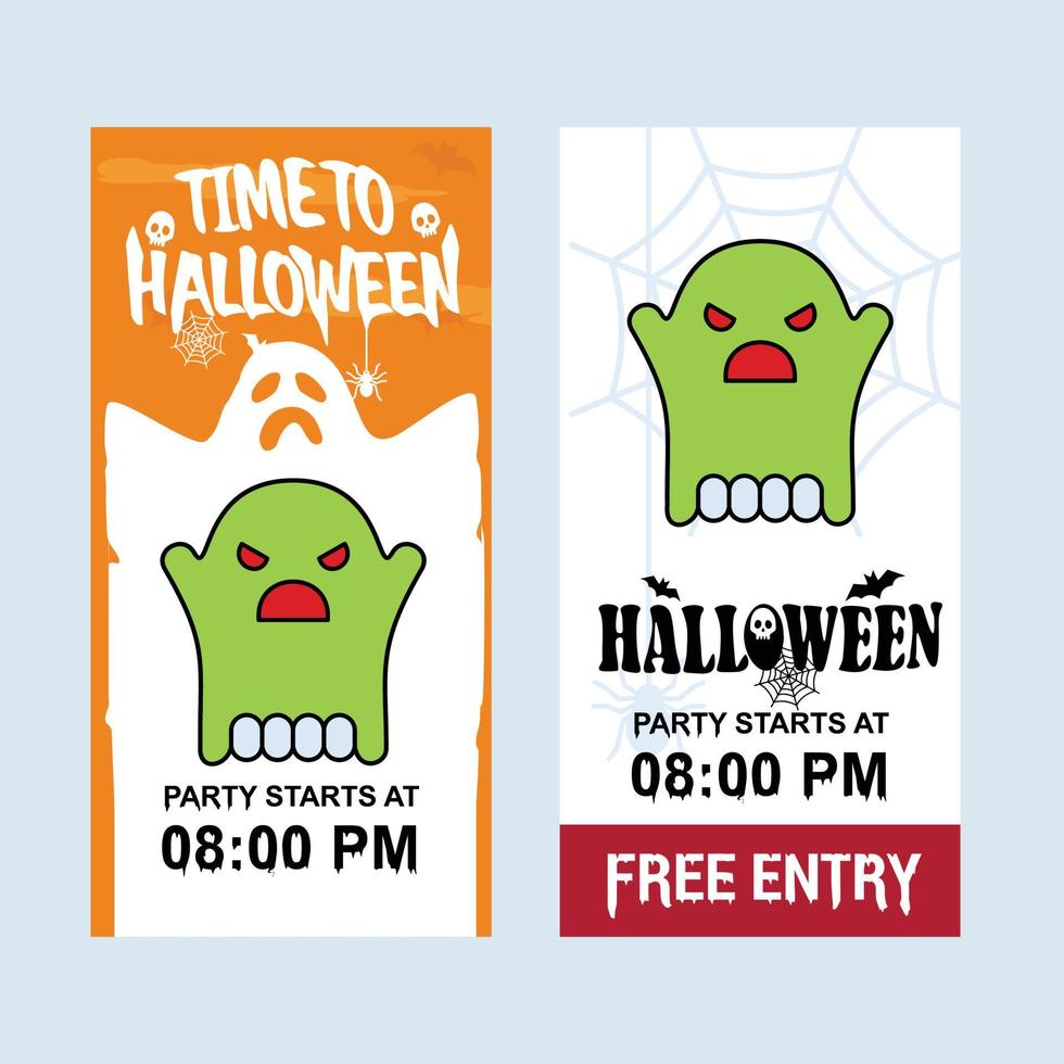 Happy Halloween invitation design with ghost vector