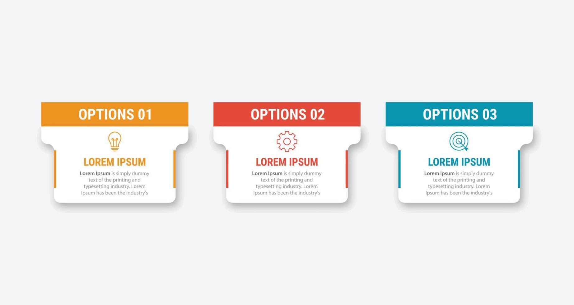 plantilla de diseño infográfico vectorial con 3 opciones o pasos vector