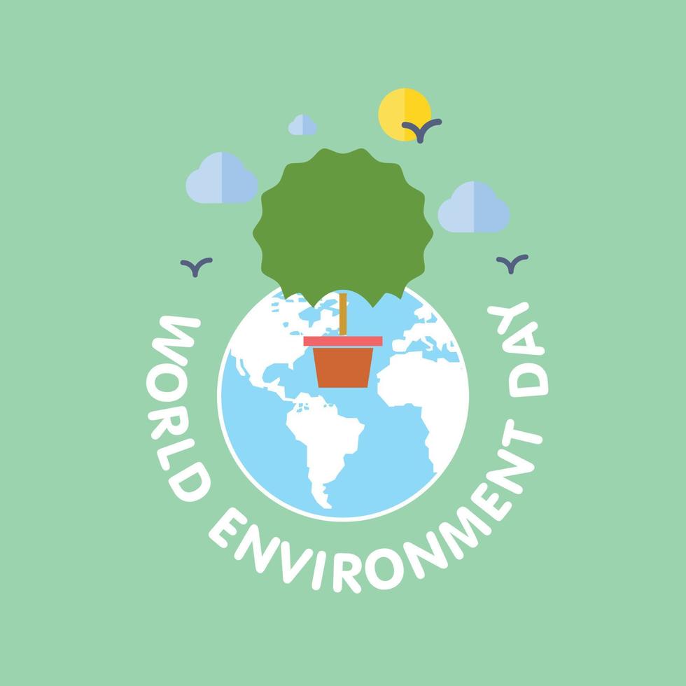 World Environment day card with light background and typography vector