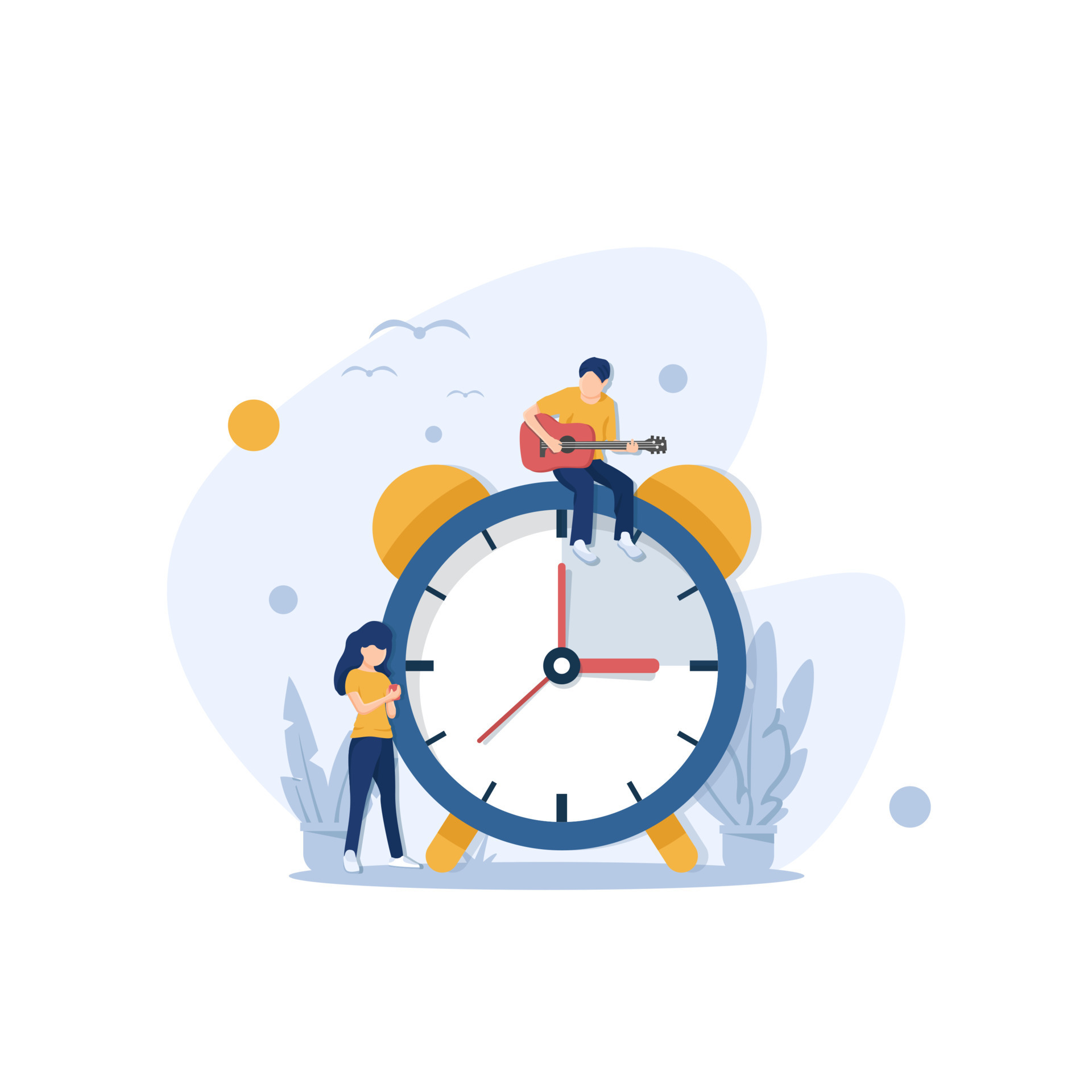 Time management, self management, self control, target, productivity  metaphors. Modern flat cartoon style. Vector illustration on white  background 13269124 Vector Art at Vecteezy