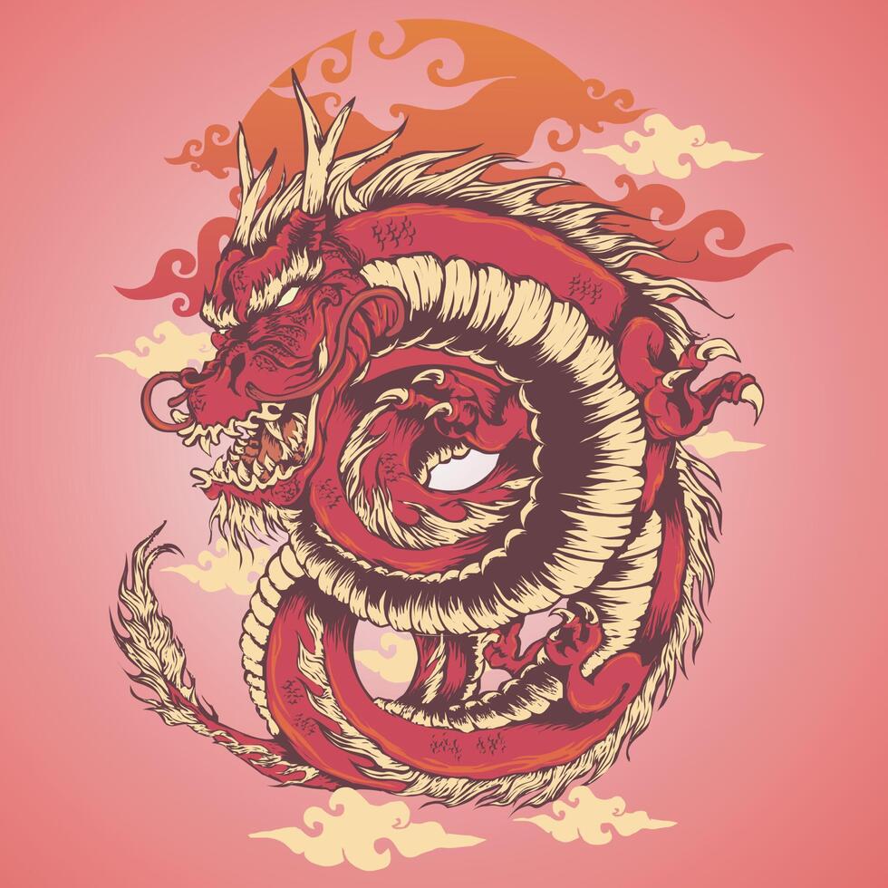 red dragon vector illustration