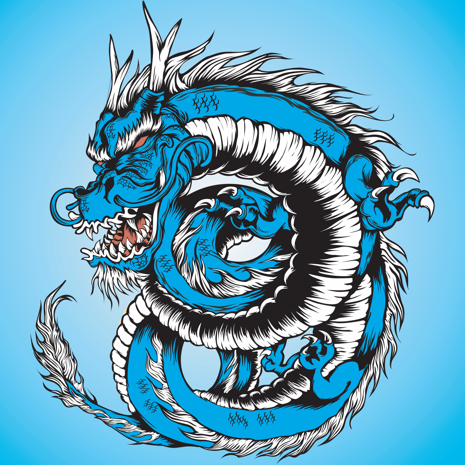 blue color dragon vector illustration 13269161 Vector Art at Vecteezy