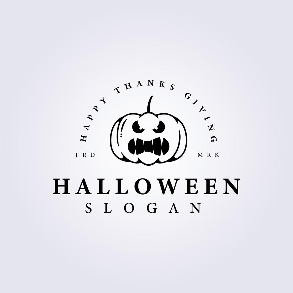 angry halloween pumpkin vector logo illustration design