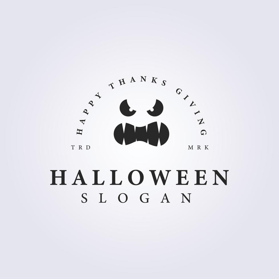 lindo diseño de plantilla de ilustración de vector de logotipo de cara de halloween