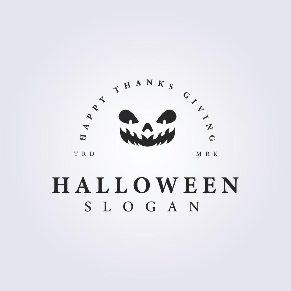 Halloween face festival vector logo illustration template design