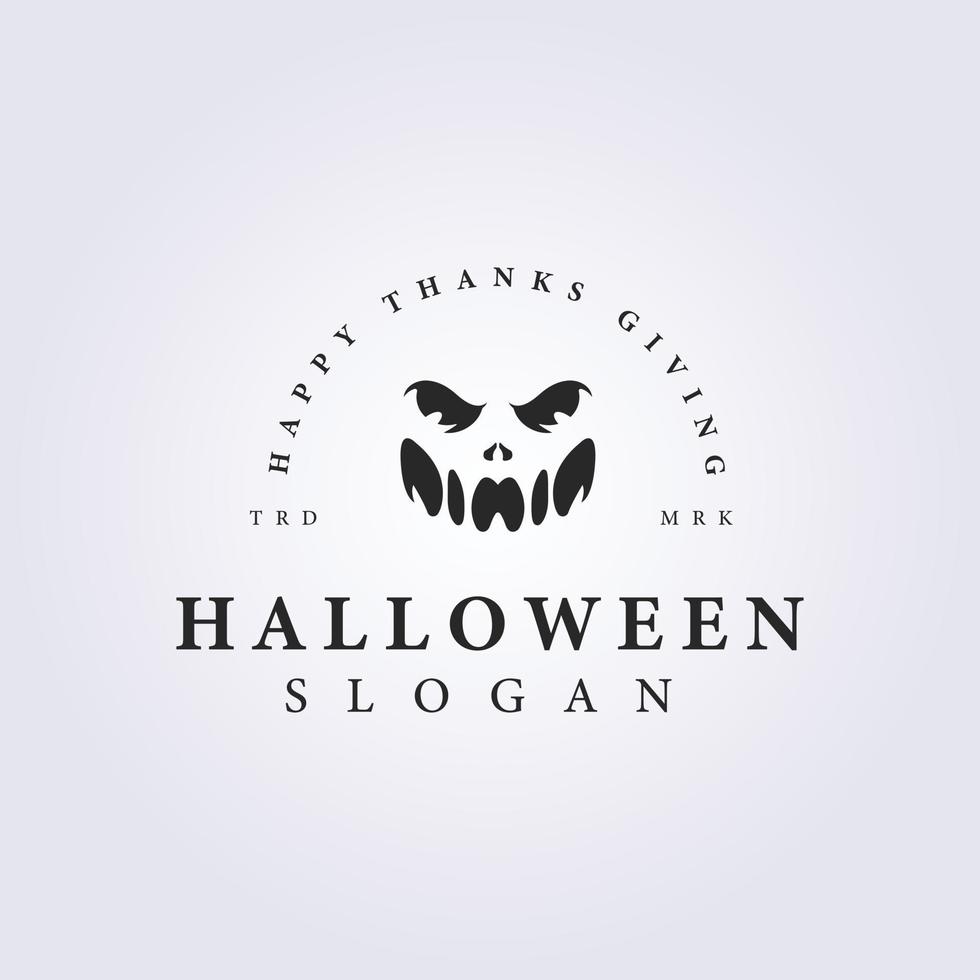 Creepy halloween face vector logo icon symbol illustration design