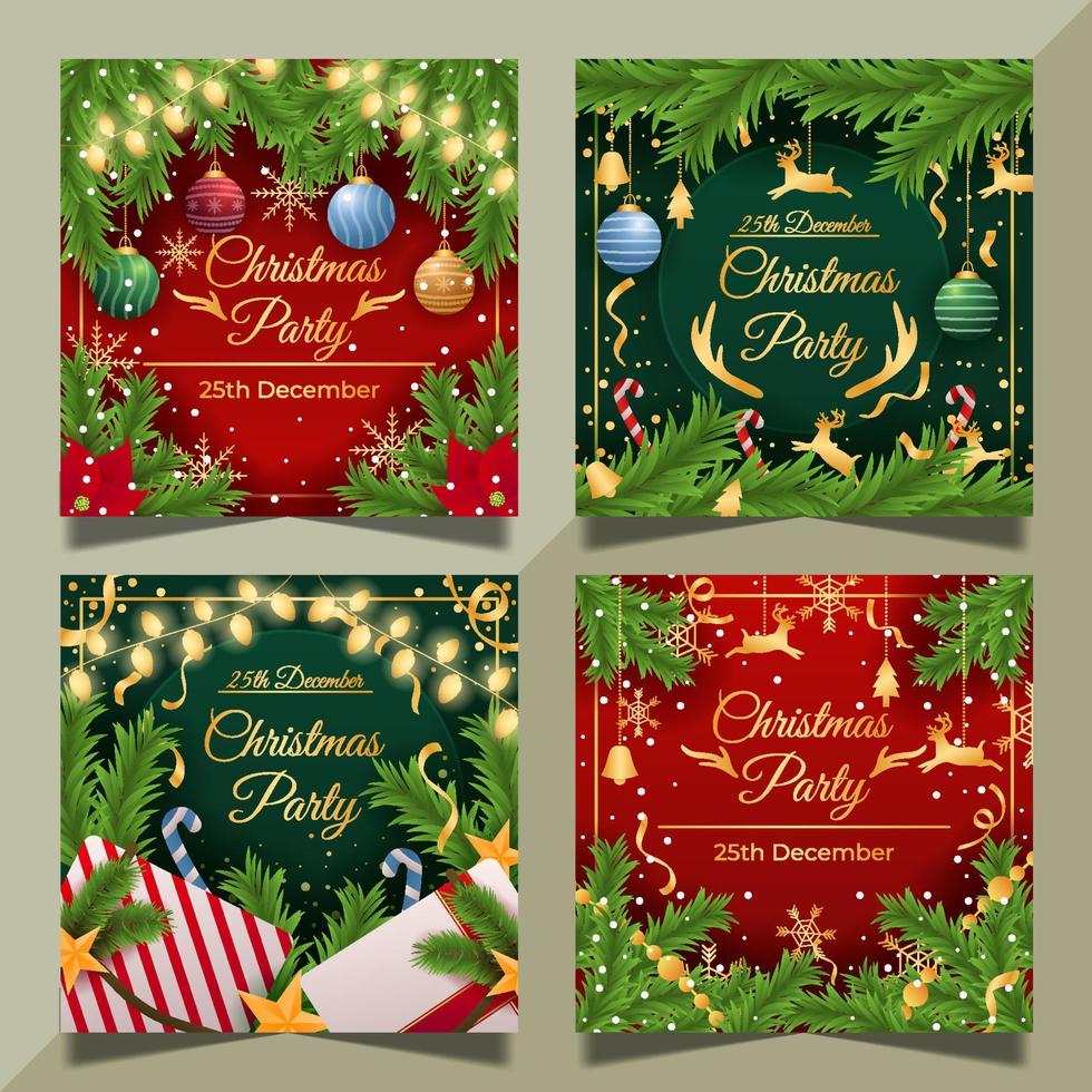 Christmas Party Social Media Post vector