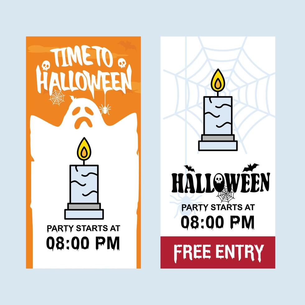 diseño de invitación de feliz halloween con vector de vela