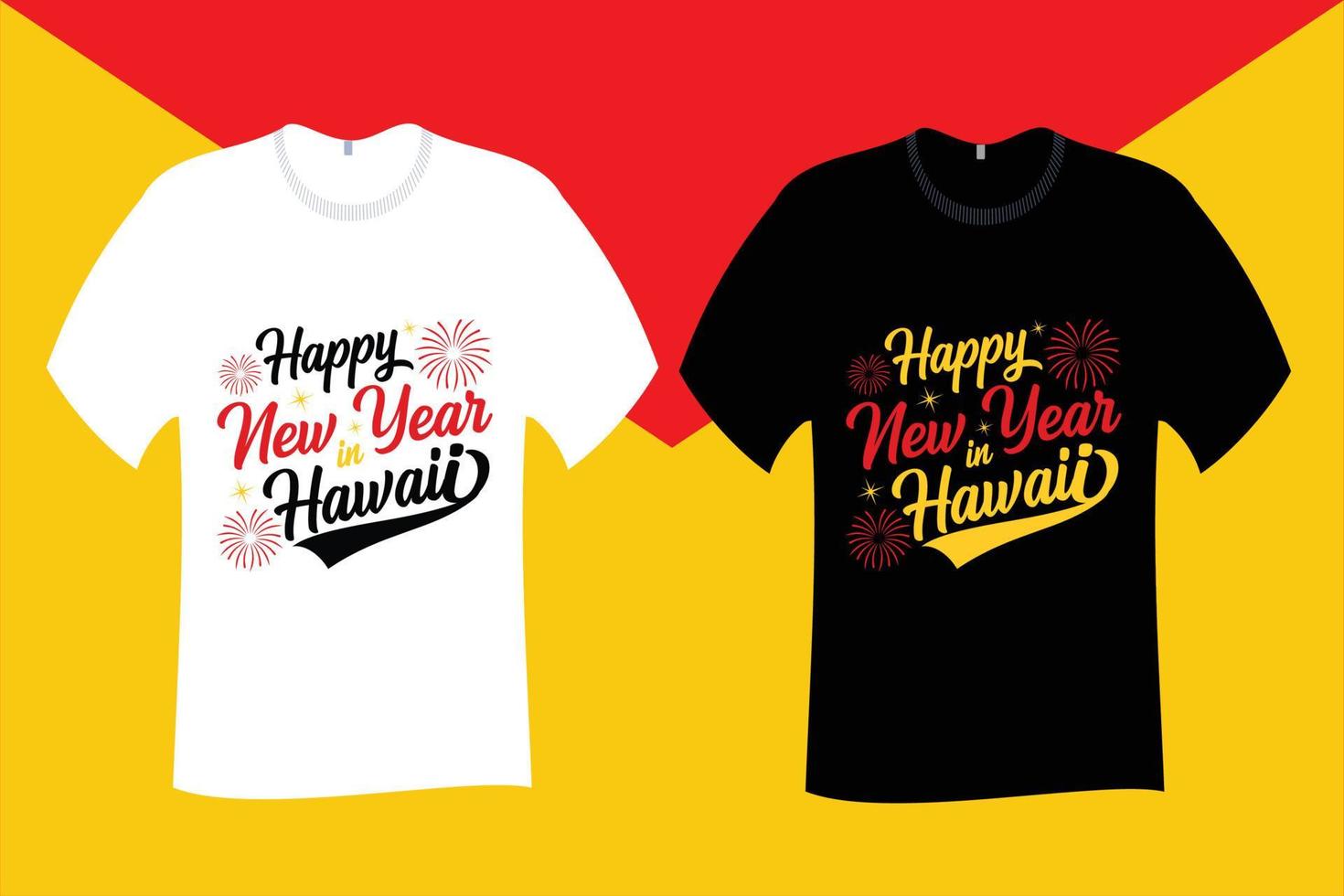 feliz año nuevo en diseño de camiseta hawaii vector