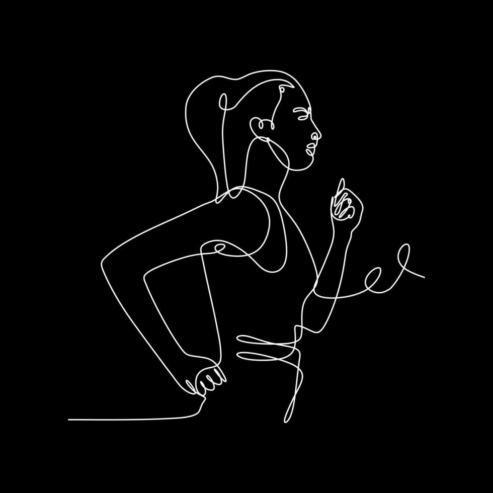 vector continuous line woman exercising