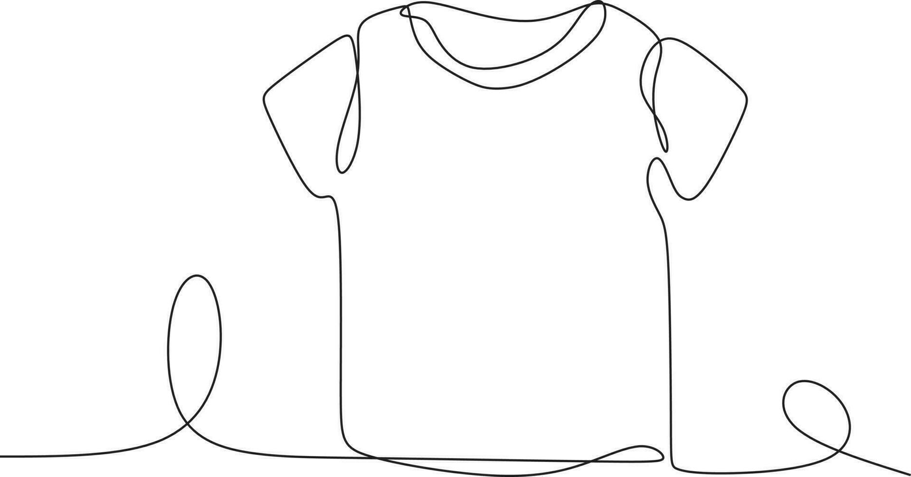 ilustración de camiseta de vector de línea continua