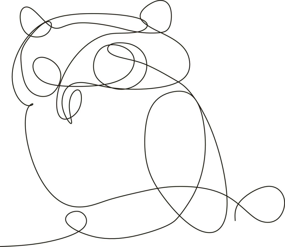 continuous line vector owl illustration