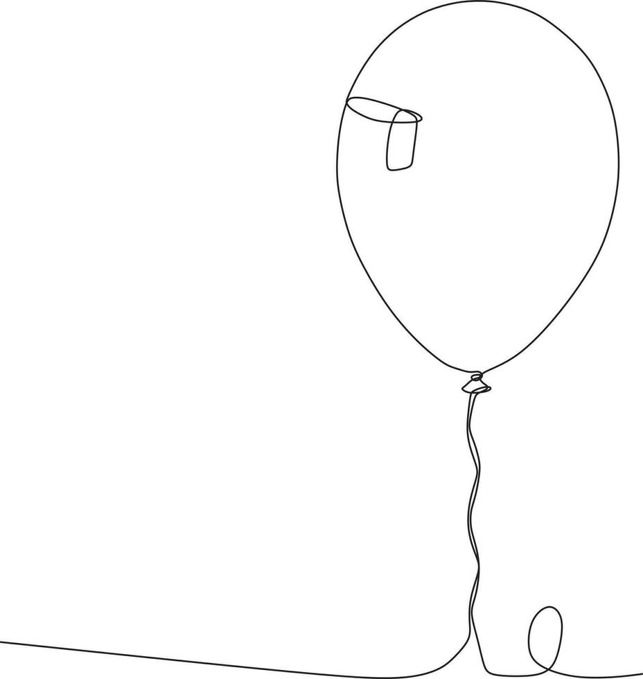 continuous line vector wind balloon illustration