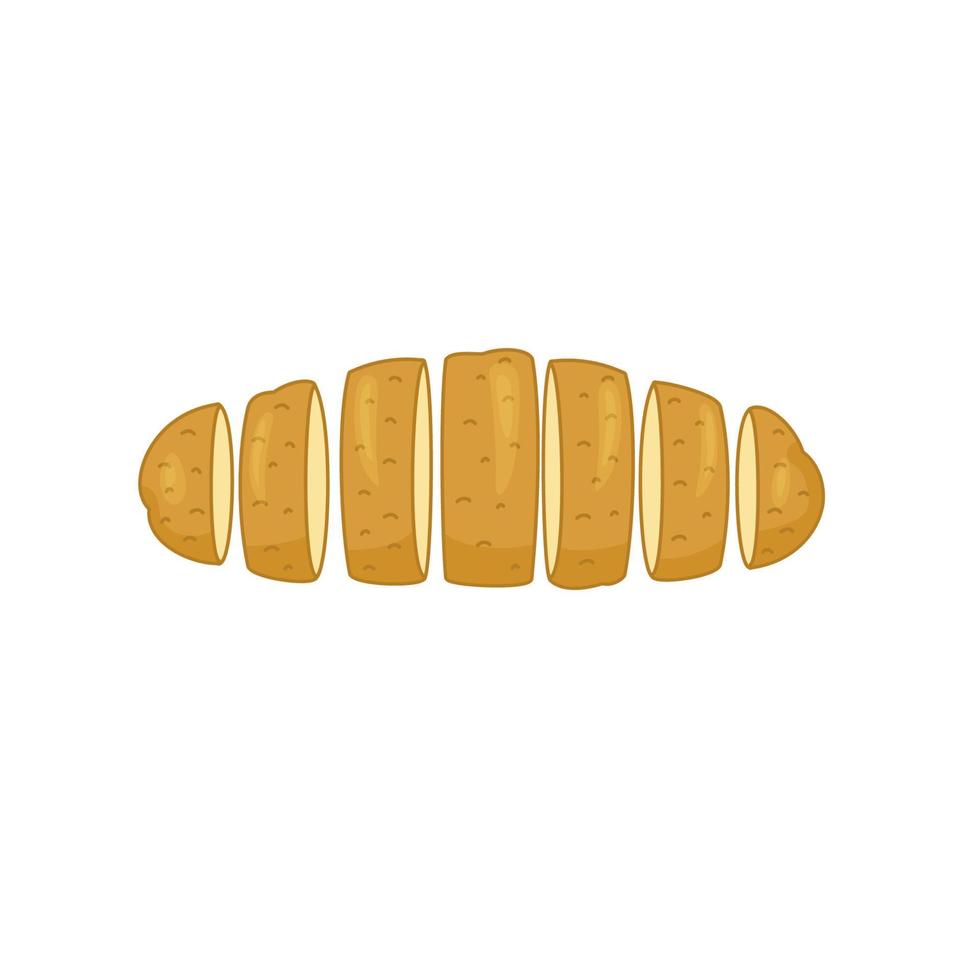 ilustración vectorial de productos de patata y patatas fritas en rodajas. vector