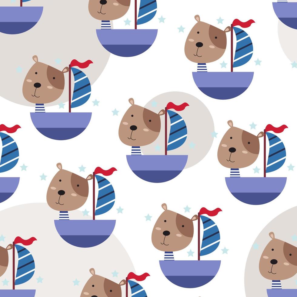 Cute animal character pattern suitable for wallpaper vector