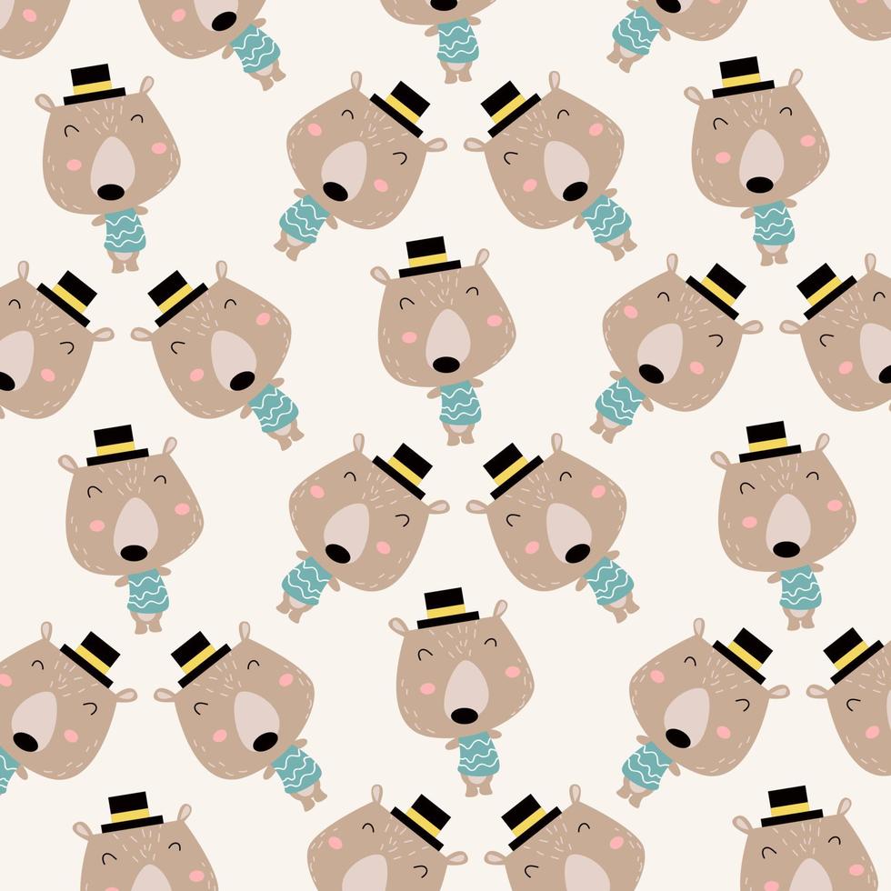 Cute animal character pattern suitable for wallpaper vector