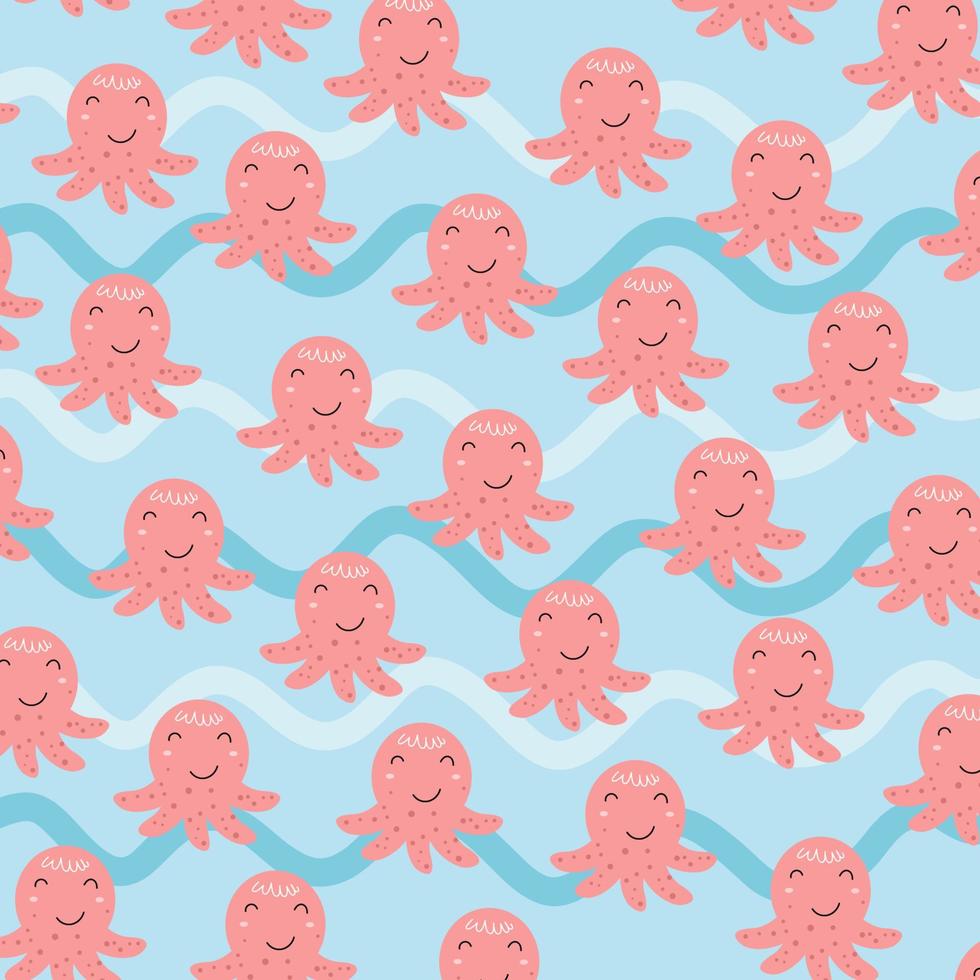 Cute animal character pattern suitable for wallpaper vector