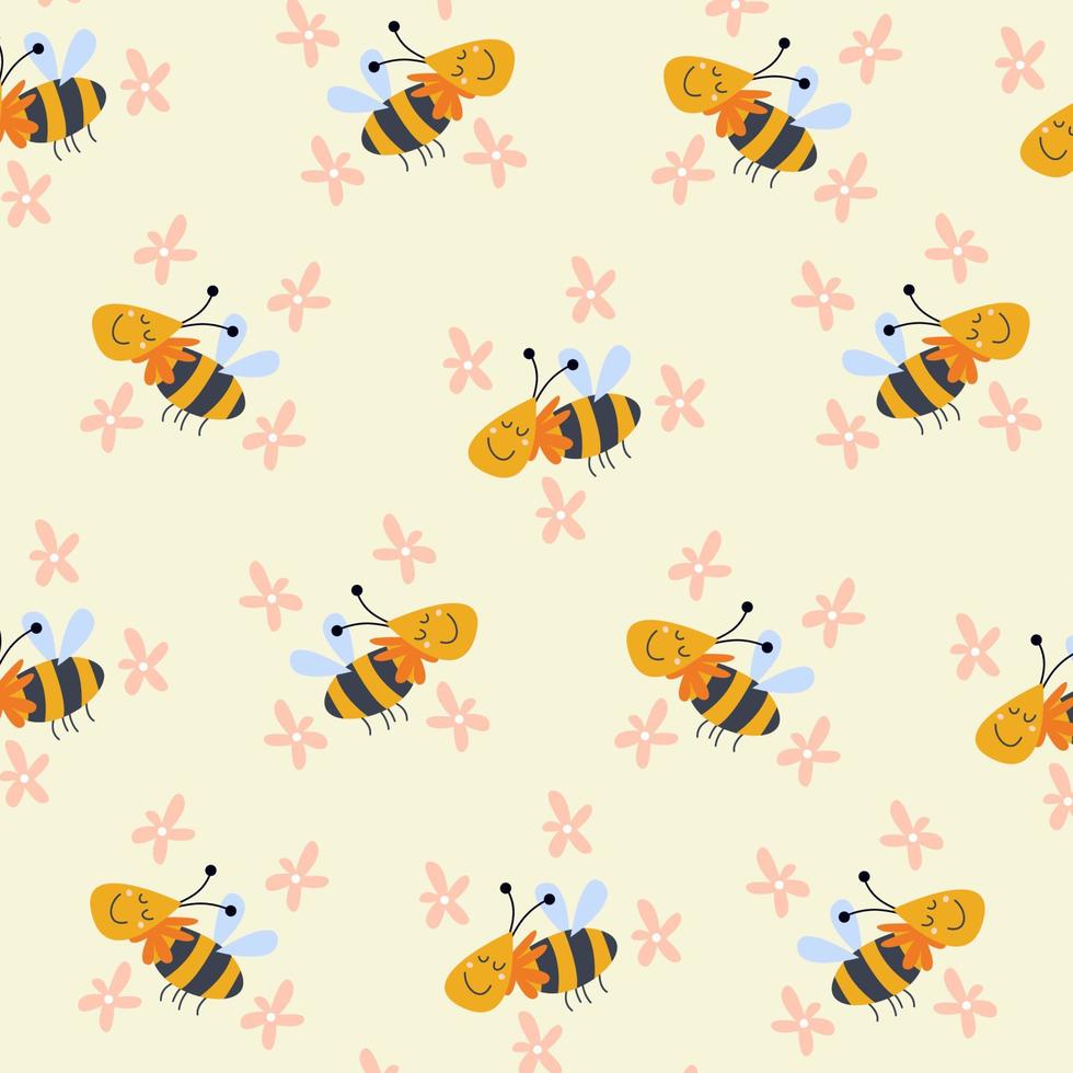 Cute animal character pattern suitable for wallpaper vector