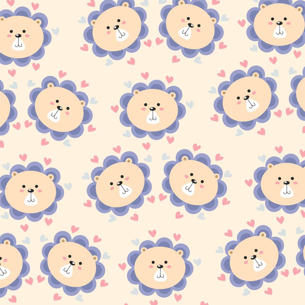 Cute animal character pattern suitable for wallpaper vector