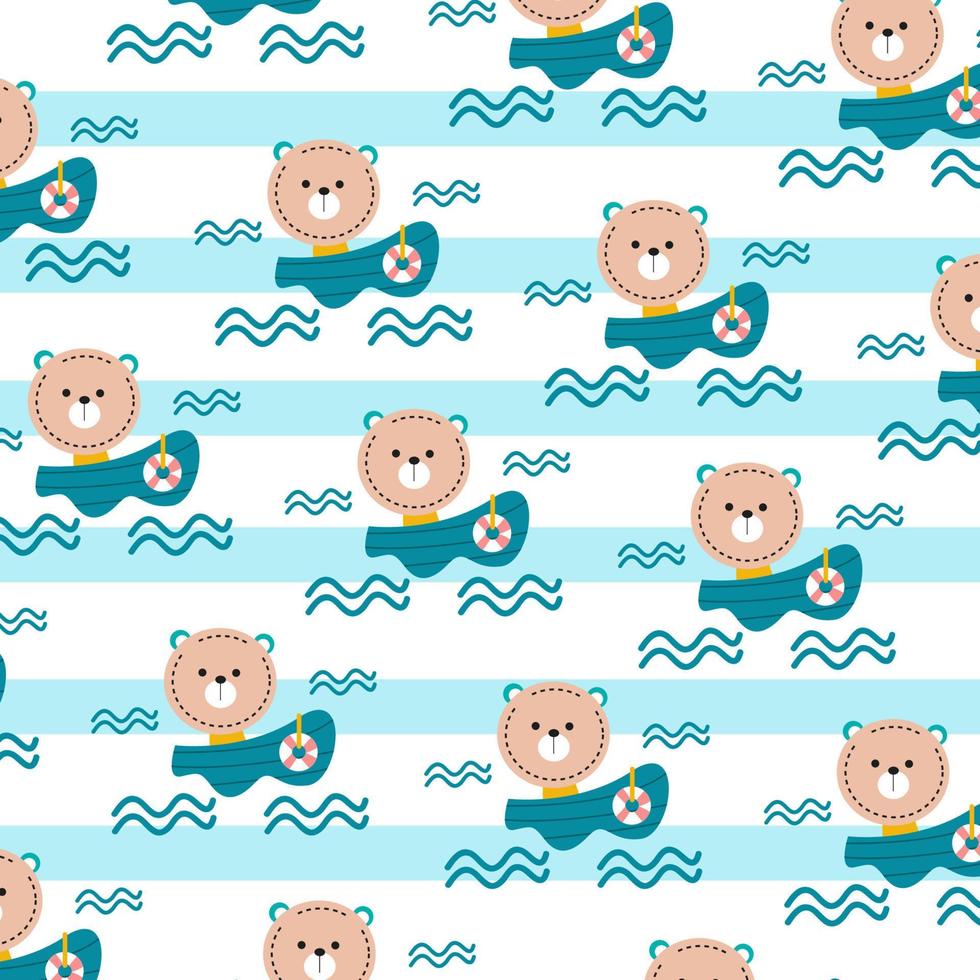 Cute animal character pattern suitable for wallpaper vector