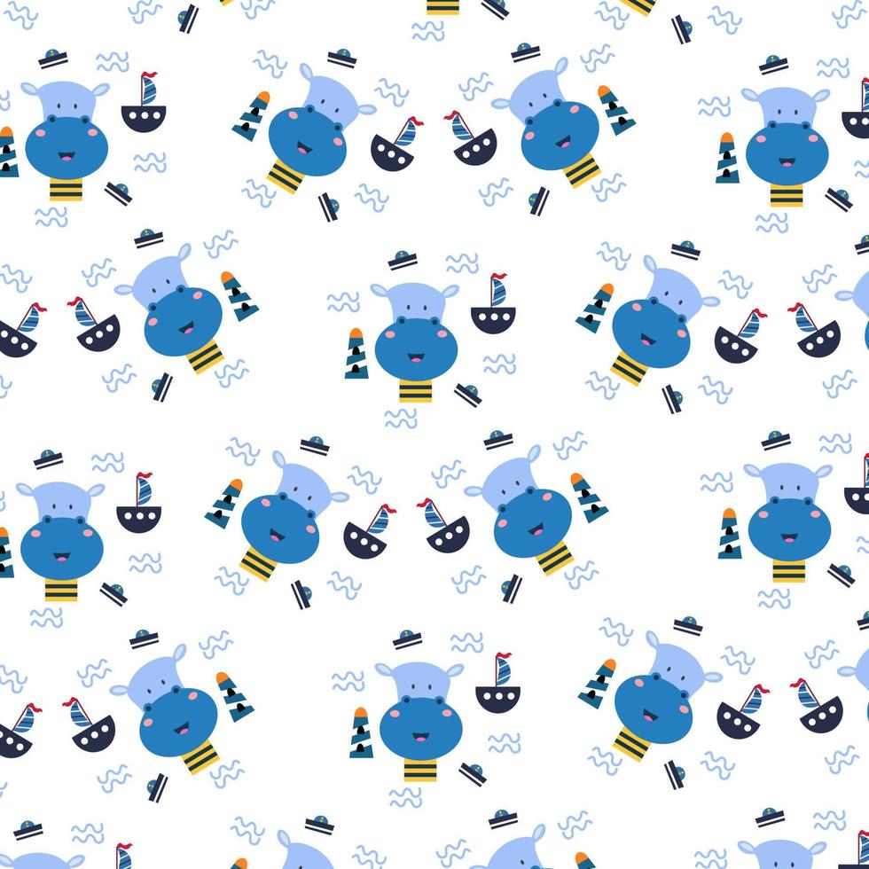 Cute animal character pattern suitable for wallpaper vector