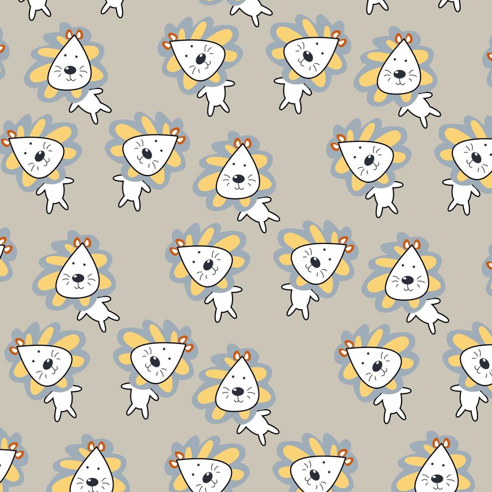 Cute animal character pattern suitable for wallpaper vector