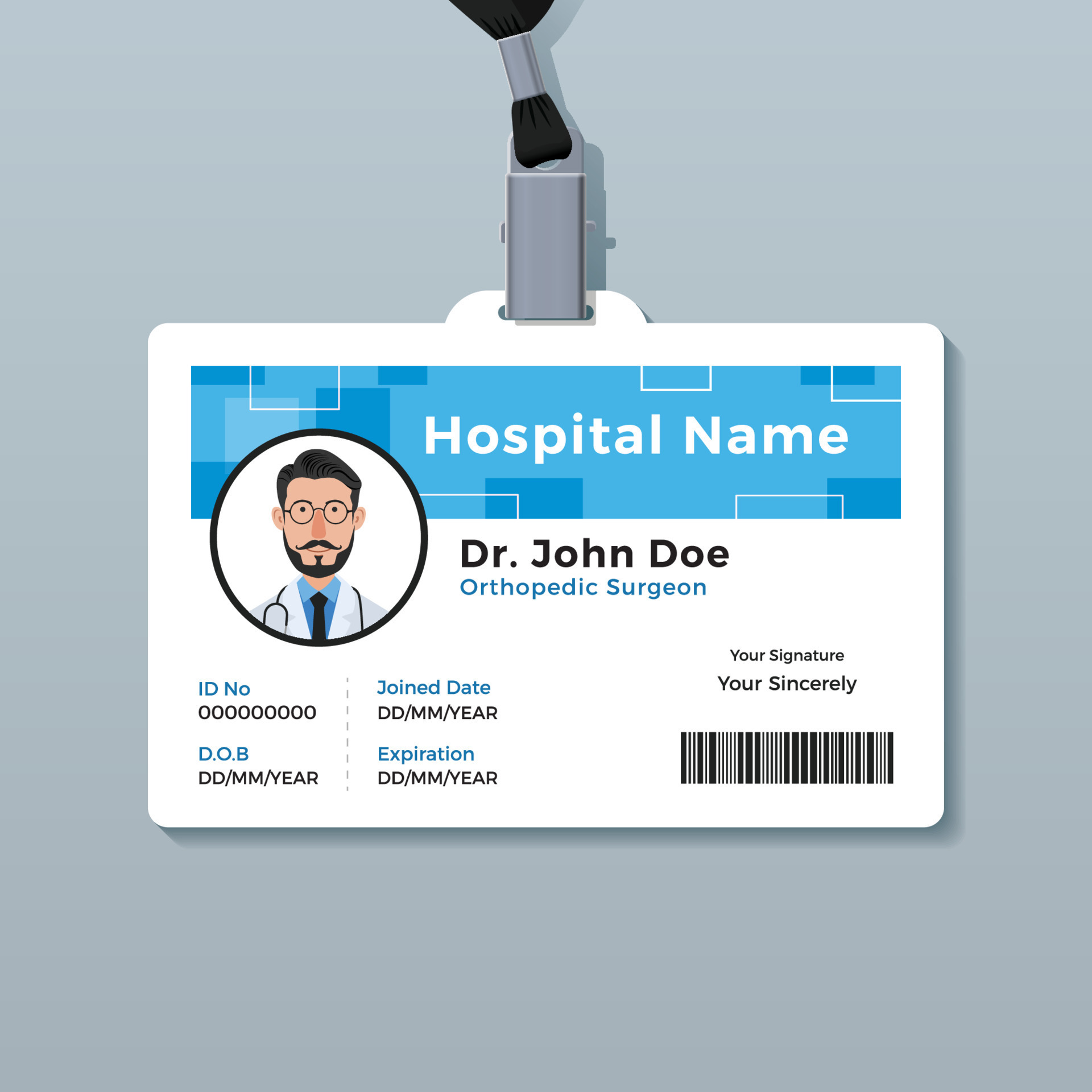 Doctor ID badge. Medical identity card template 13269632 Vector Art at Doctor ID badge. Medical identity card template 13269632 Vector Art at