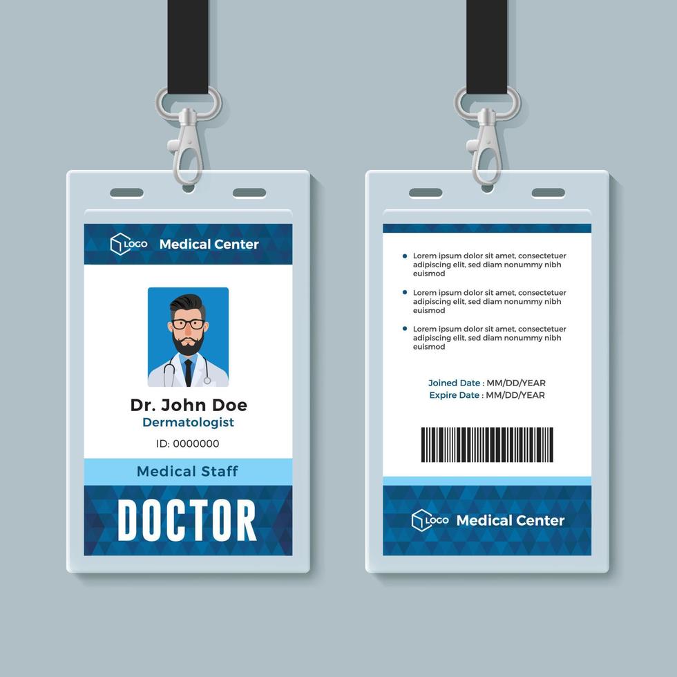 Doctor ID card vector