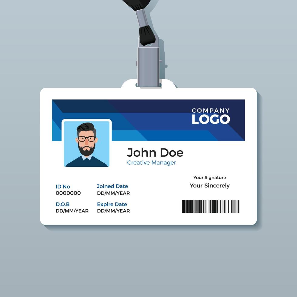 Office ID Badge Design Template vector