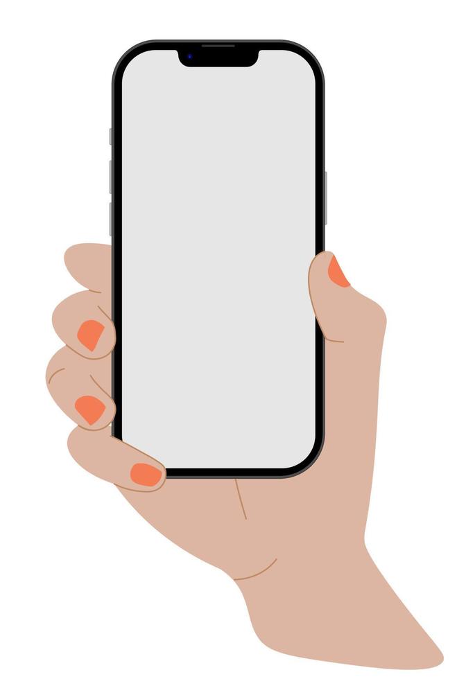 iPhone 14 pro max in hand Mockup. vector