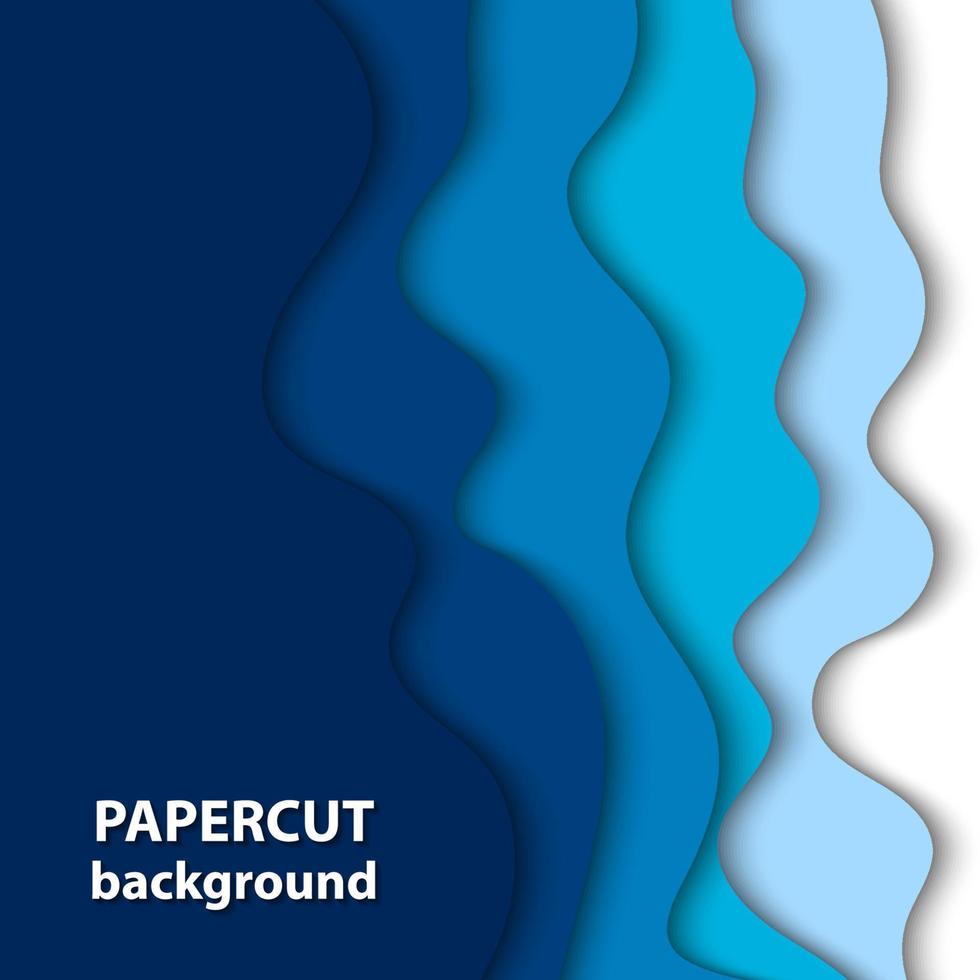 Vector background with deep blue and white color paper cut shapes. 3D abstract paper art style, design layout for business presentations, flyers, posters, prints, decoration, cards, brochure cover.