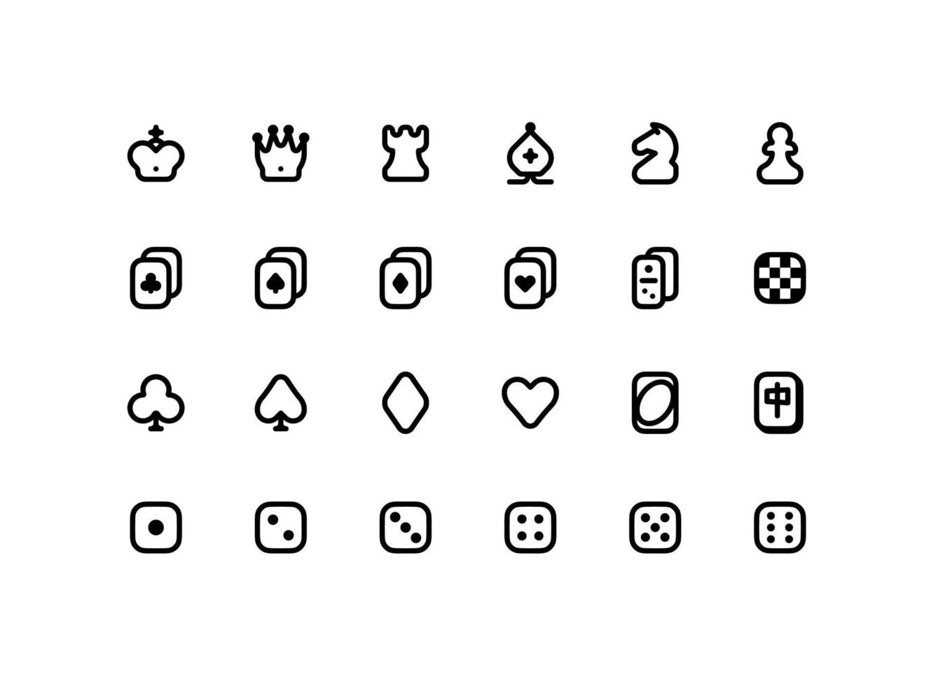 Cute video games outline icon set with classic games related line icons vector