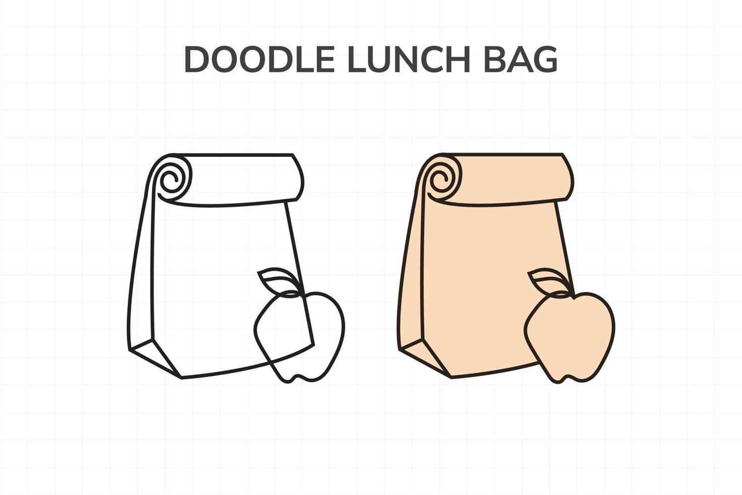 Doodle Lunch bag Design vector