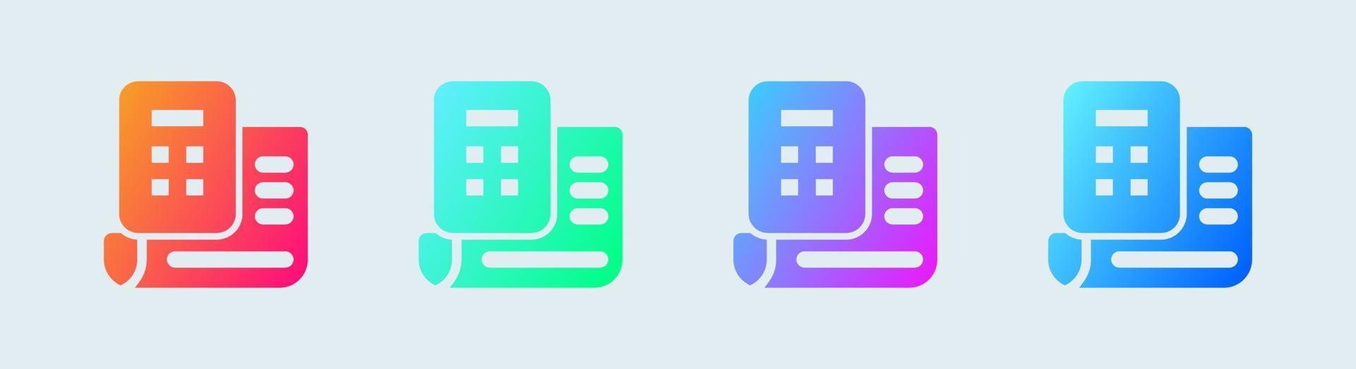 Accounting solid icon in gradient colors. Finance signs vector illustration.