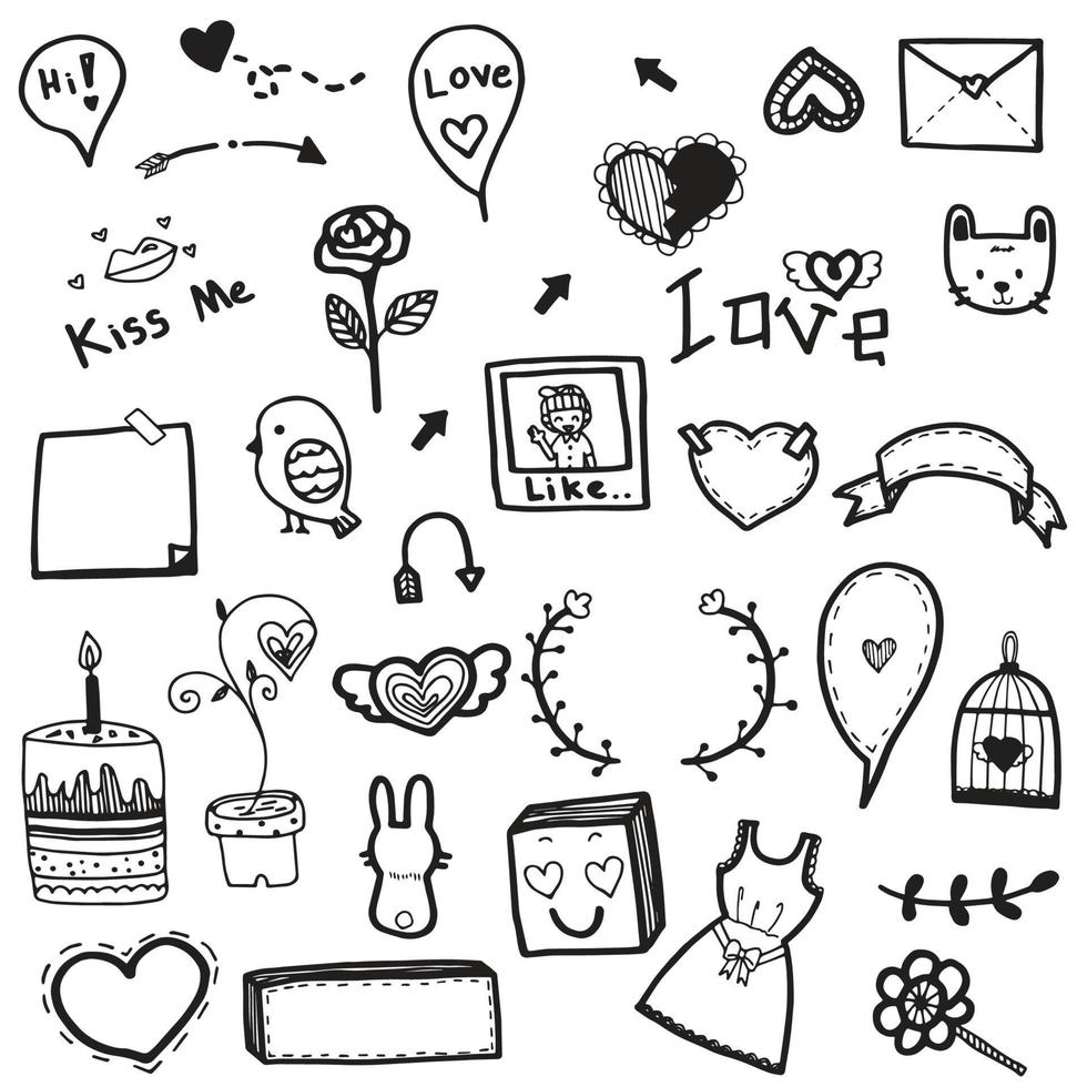 Web element design doodle collection vector