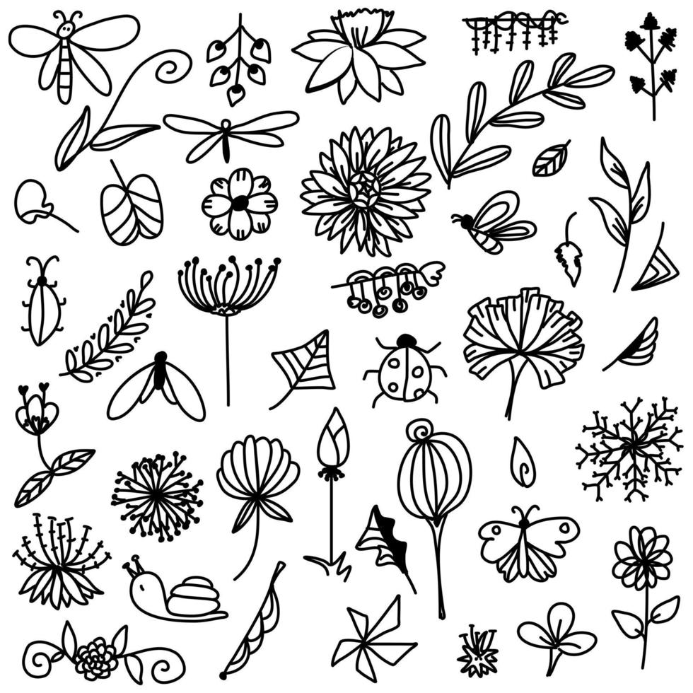 Flower doodle drawing vector element