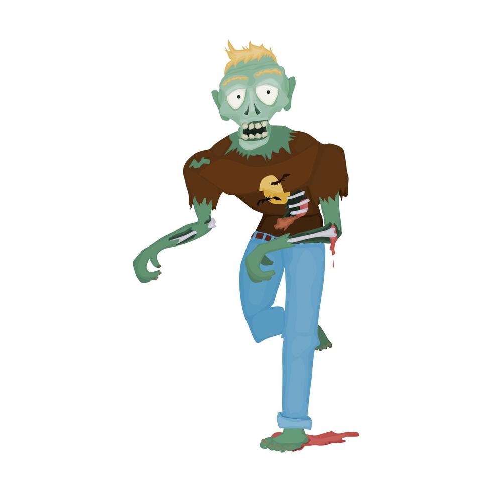 zombie monstruo saliendo de la tumba verde nuevo vector