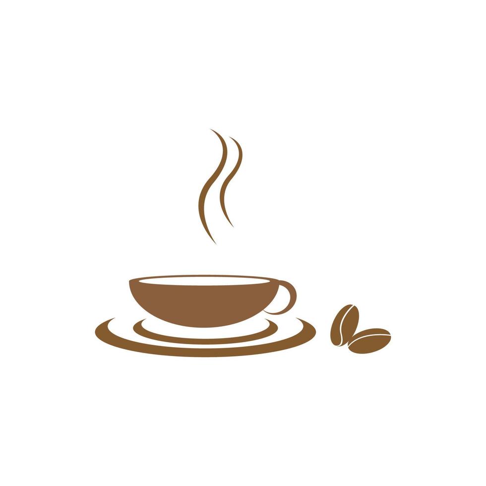 icono de vector de plantilla de logotipo de taza de café - vector