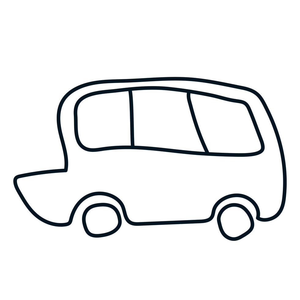 autobús estilo garabato. ilustración vectorial de dibujado a mano vector