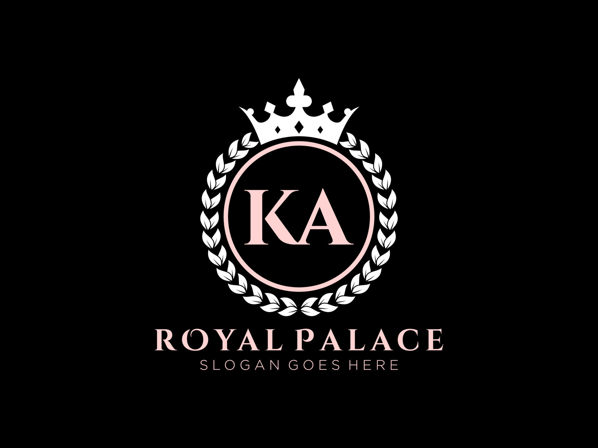 Letter KA Antique royal luxury victorian logo with ornamental frame