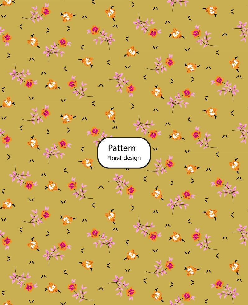 Seamless Floral Pattern in vector.Wild flowers, leaves, branches, candies repeat pattern design set.Handmade. Wallpaper, fabric or design of gift paper. vector
